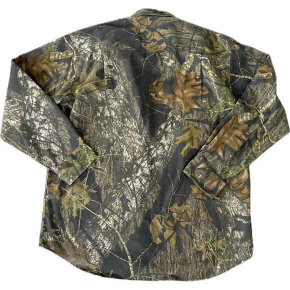 Mossy Oak Explorer Camo Long Sleeve Button Shirt Men L Hunting Outdoor Woods - Picture 8 of 8